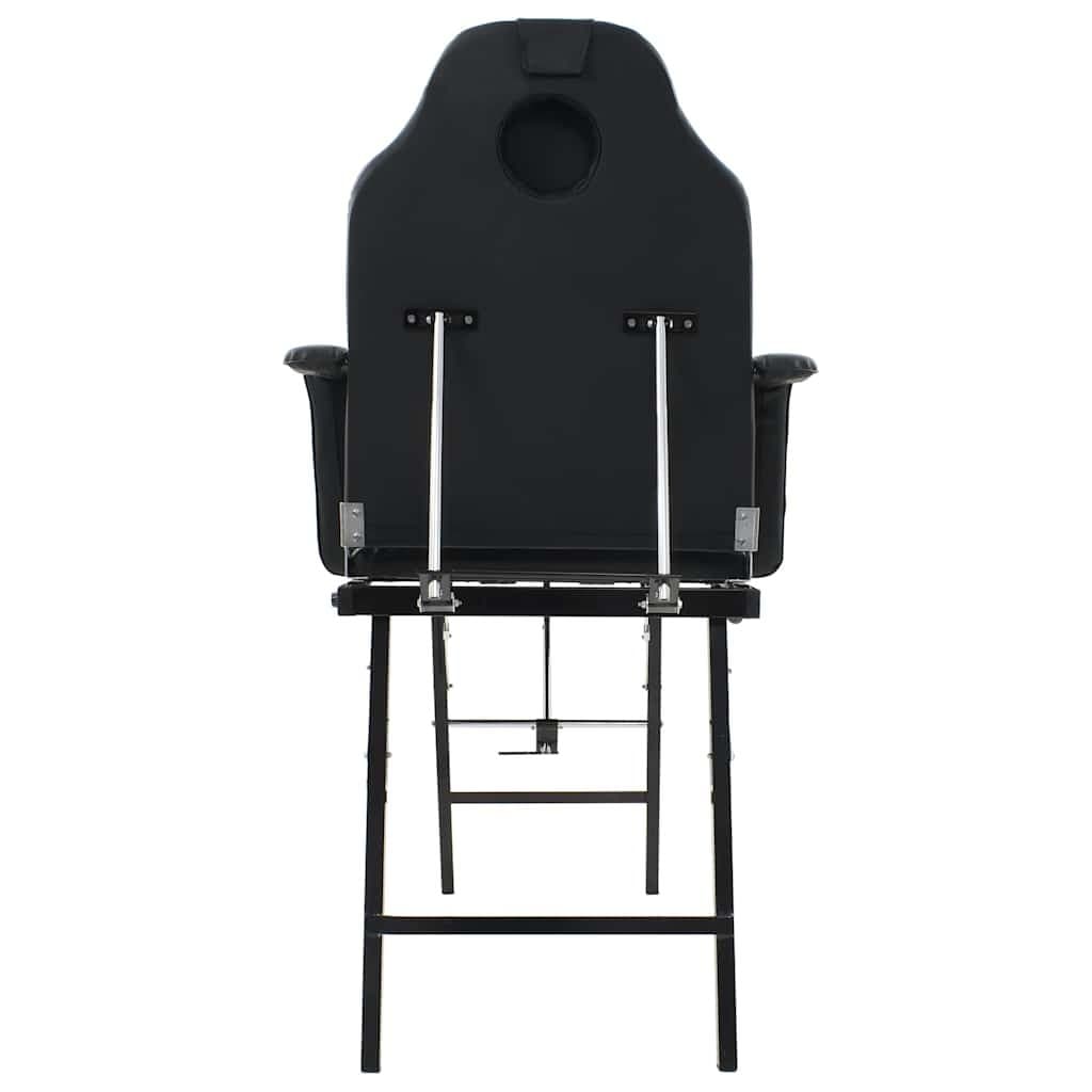 Portable Facial Treatment Chair Black Massage Bed Salon Home Reclining Footrest