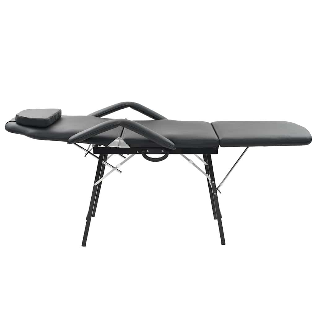 Portable Facial Treatment Chair Black Massage Bed Salon Home Reclining Footrest