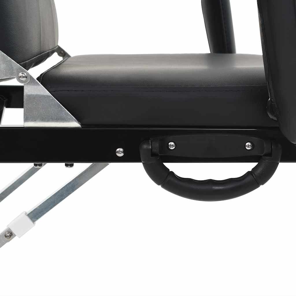 Portable Facial Treatment Chair Black Massage Bed Salon Home Reclining Footrest