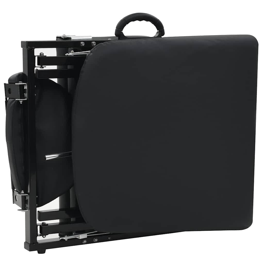 Portable Facial Treatment Chair Black Massage Bed Salon Home Reclining Footrest