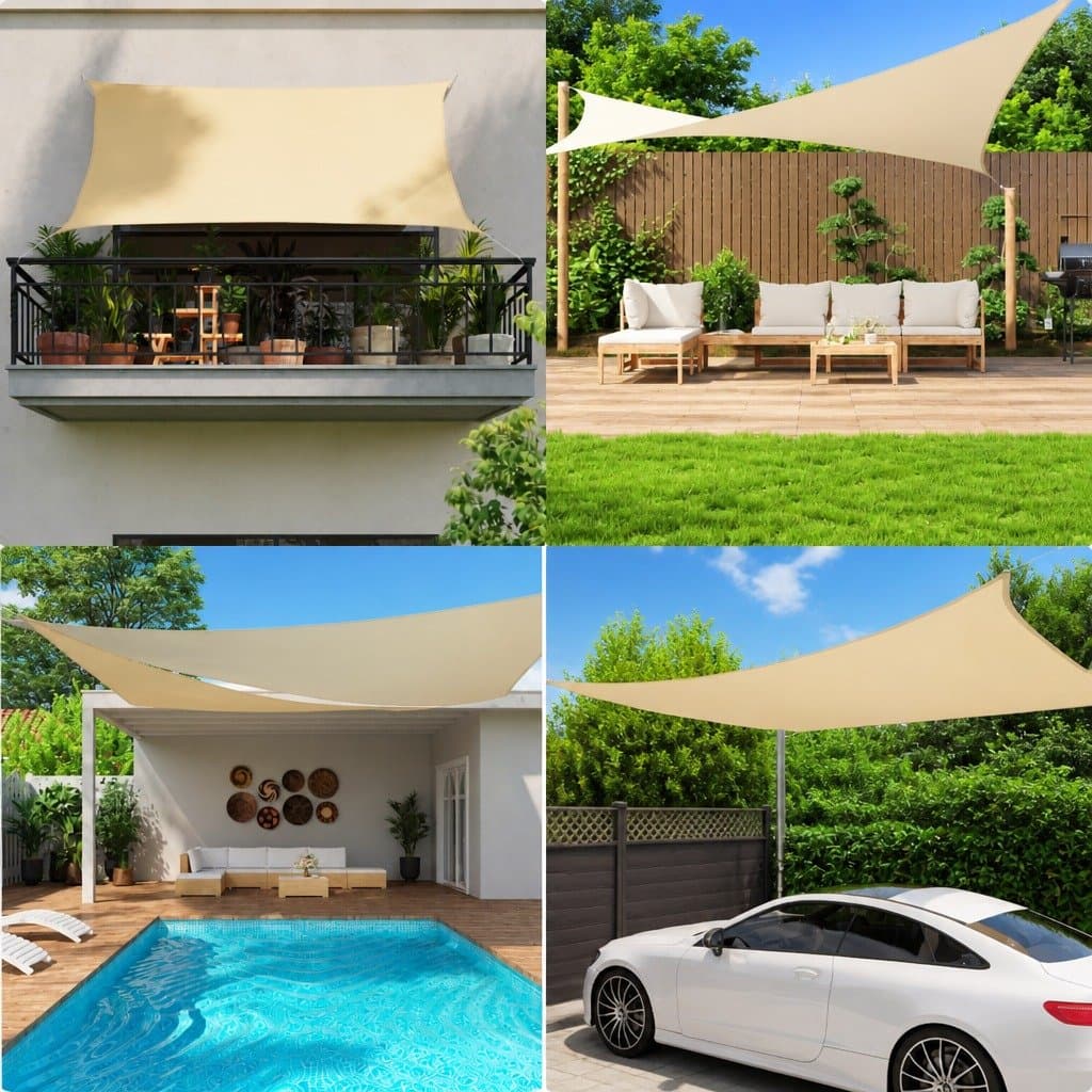 Rectangular Sunshade Sail 3x6 m White