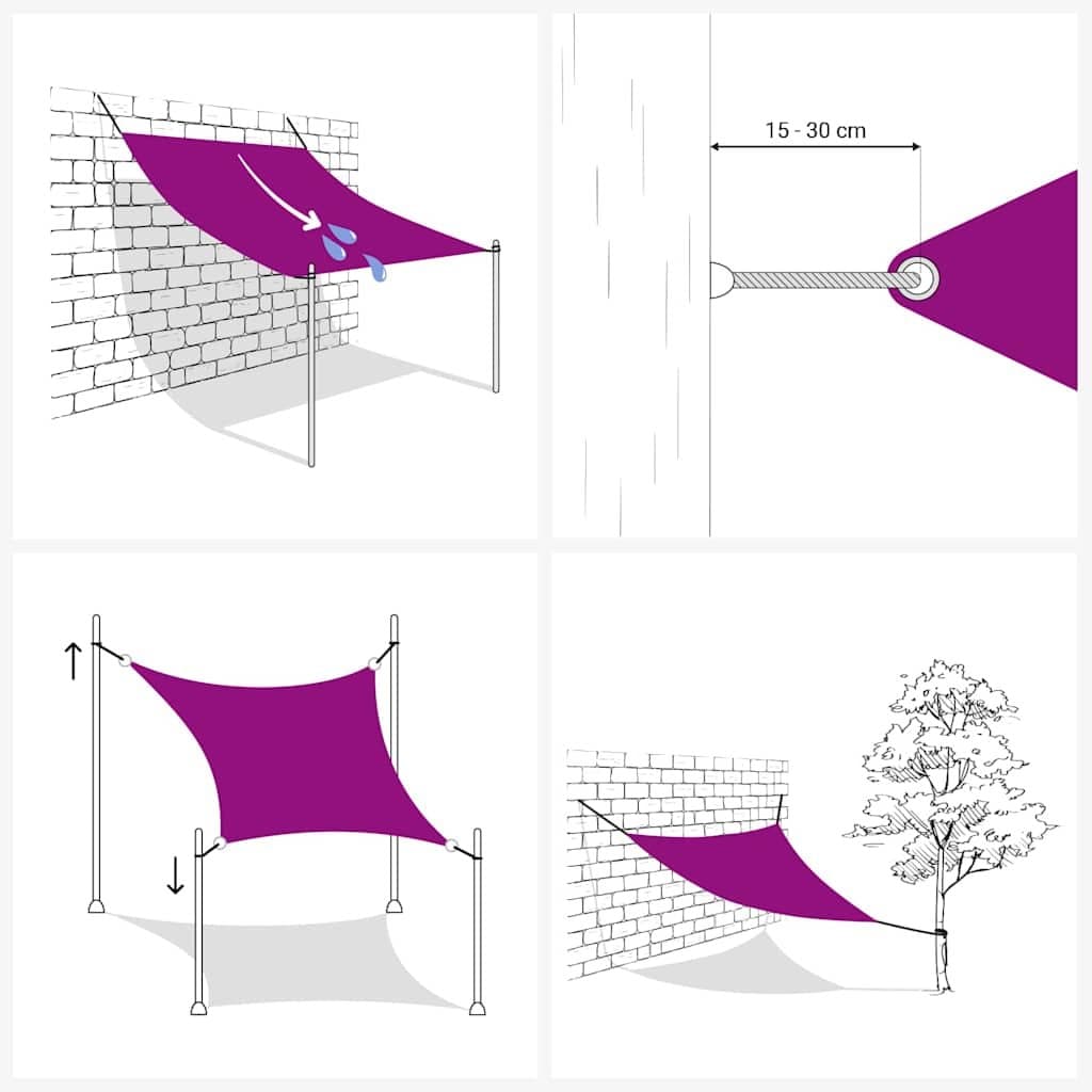 Rectangular Sunshade Sail 3x6 m White