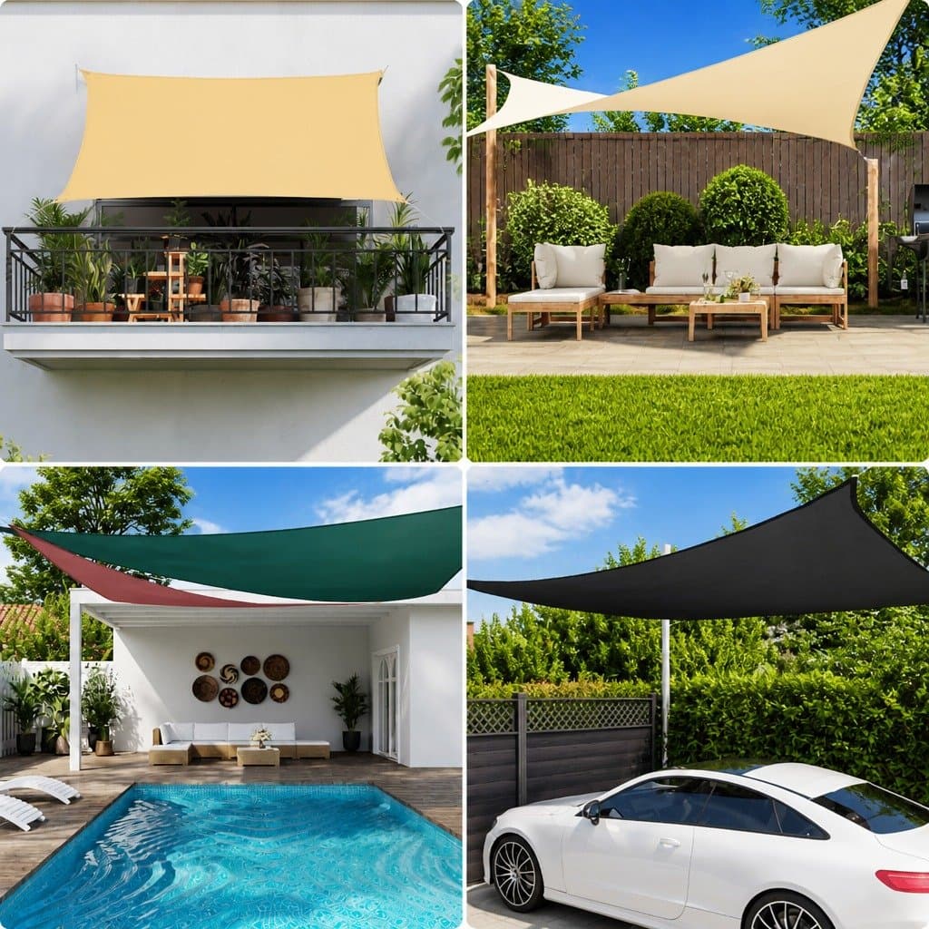 White Rectangular Sunshade Sail 4x6 m