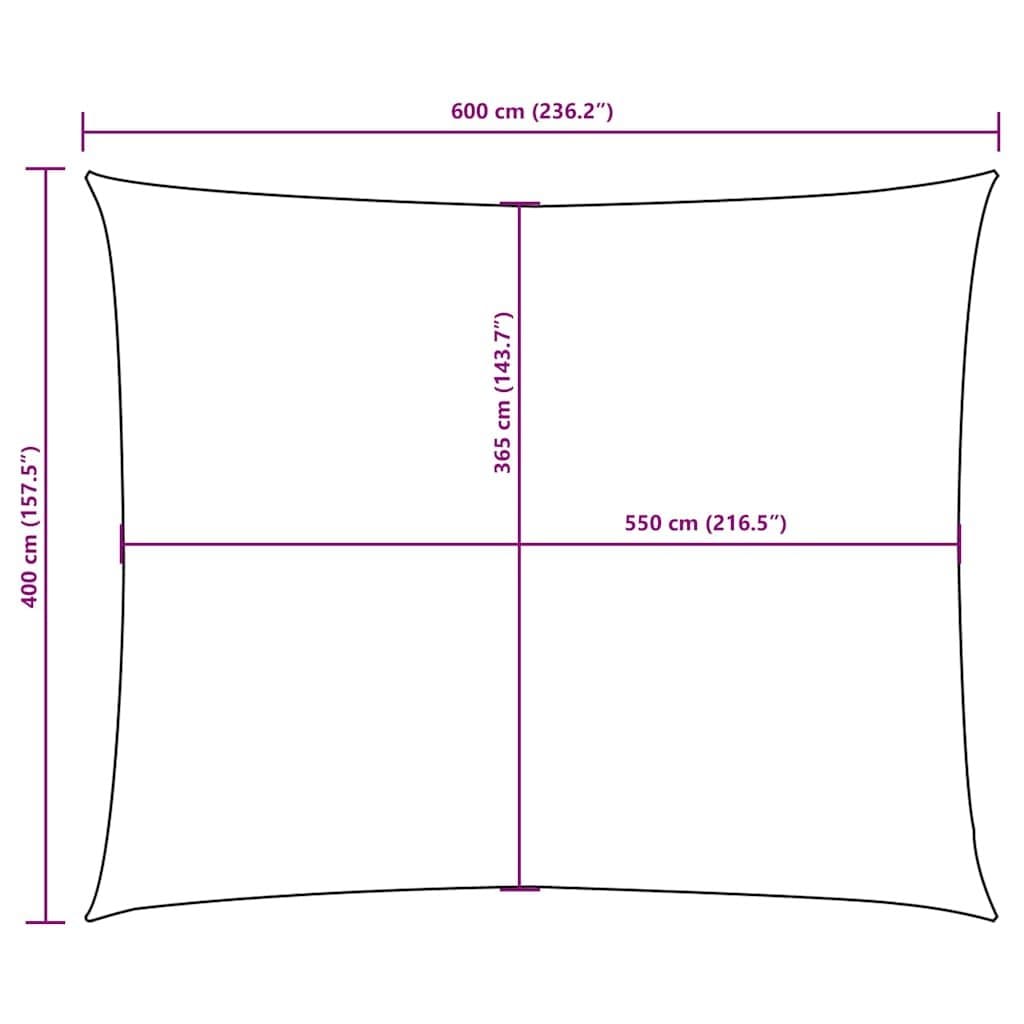 White Rectangular Sunshade Sail 4x6 m
