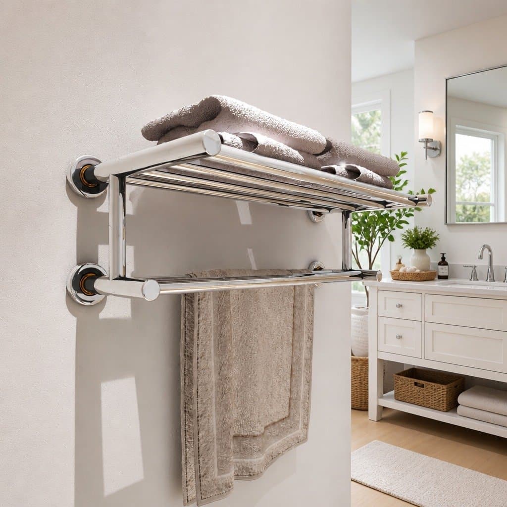 Stainless Steel Wall-Mounted Towel Rack with 6 Tubes
