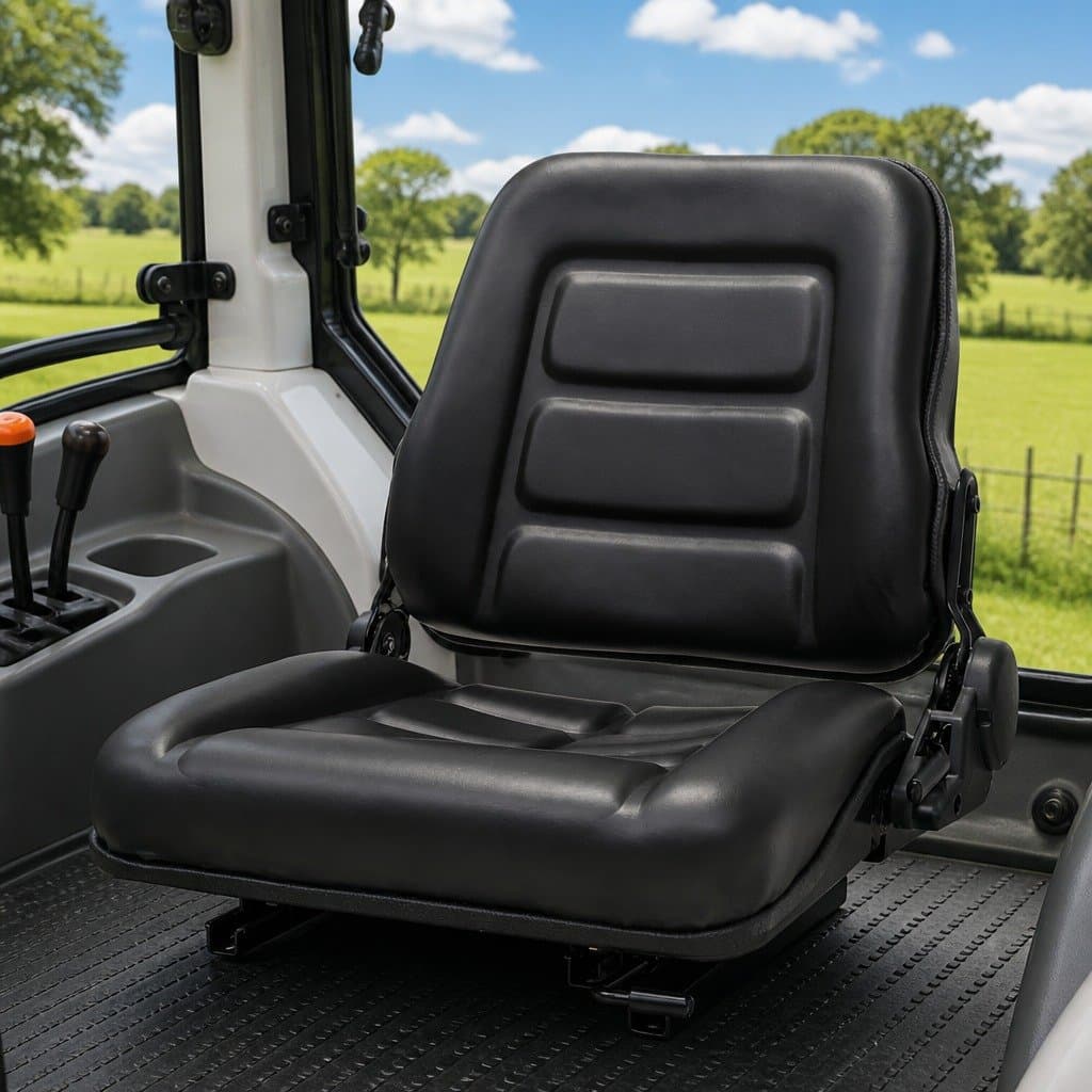 Heavy Duty Black Padded Tractor Forklift Seat with Adjustable Backrest