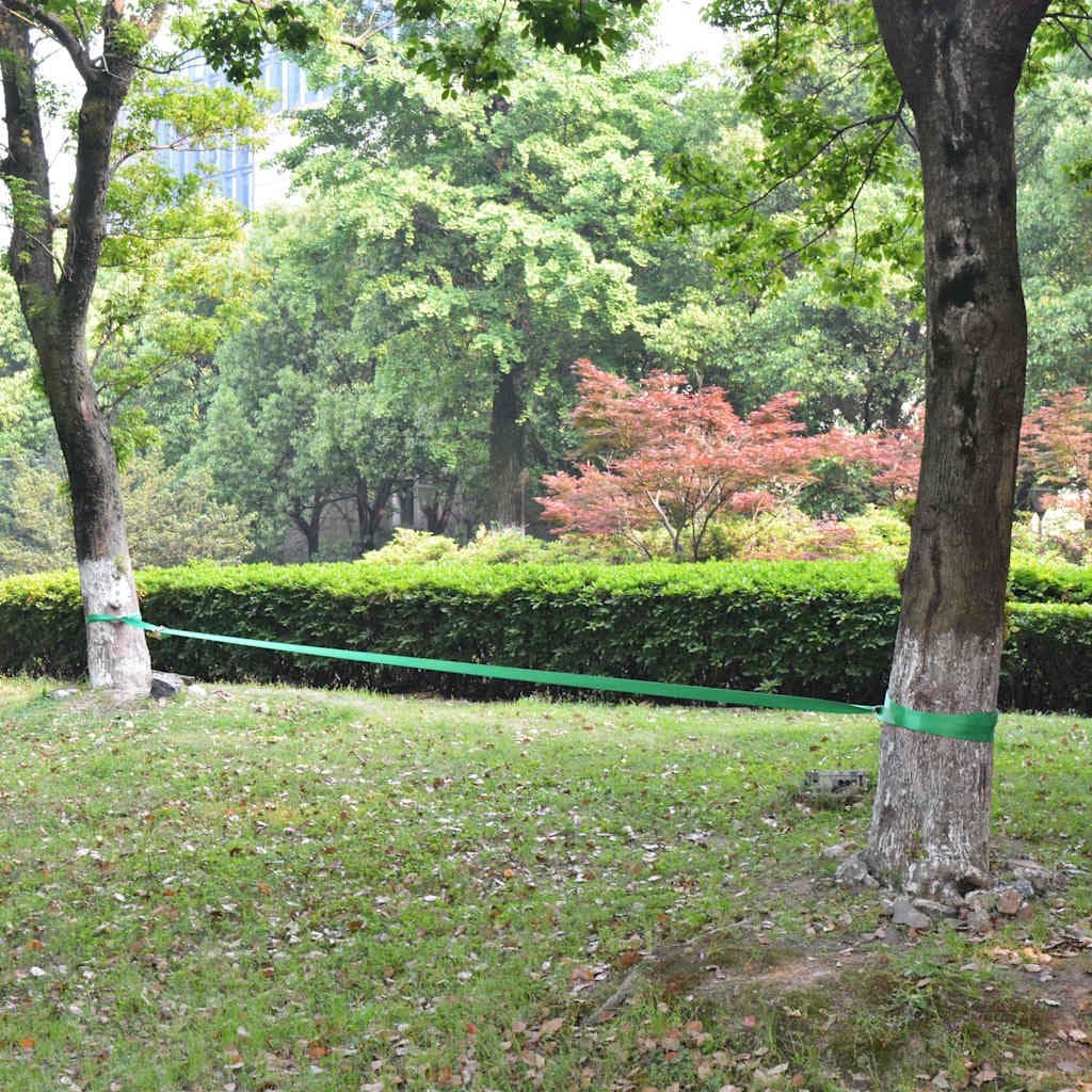 15m Green Slackline Balance Trainer for Outdoor Fitness