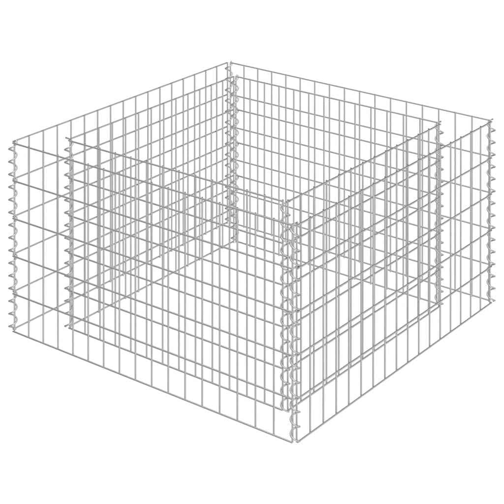 Gabion Raised Bed Planter in Silver Galvanised Steel