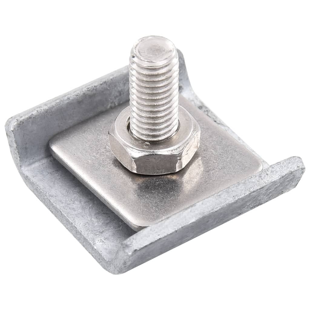 Grid Mat Fence Connector 25 Sets Steel Hot Dip Galvanised Silver Hardware