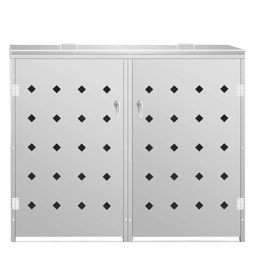 Stainless Steel Double Wheelie Bin Shed 240L Garbage Storage