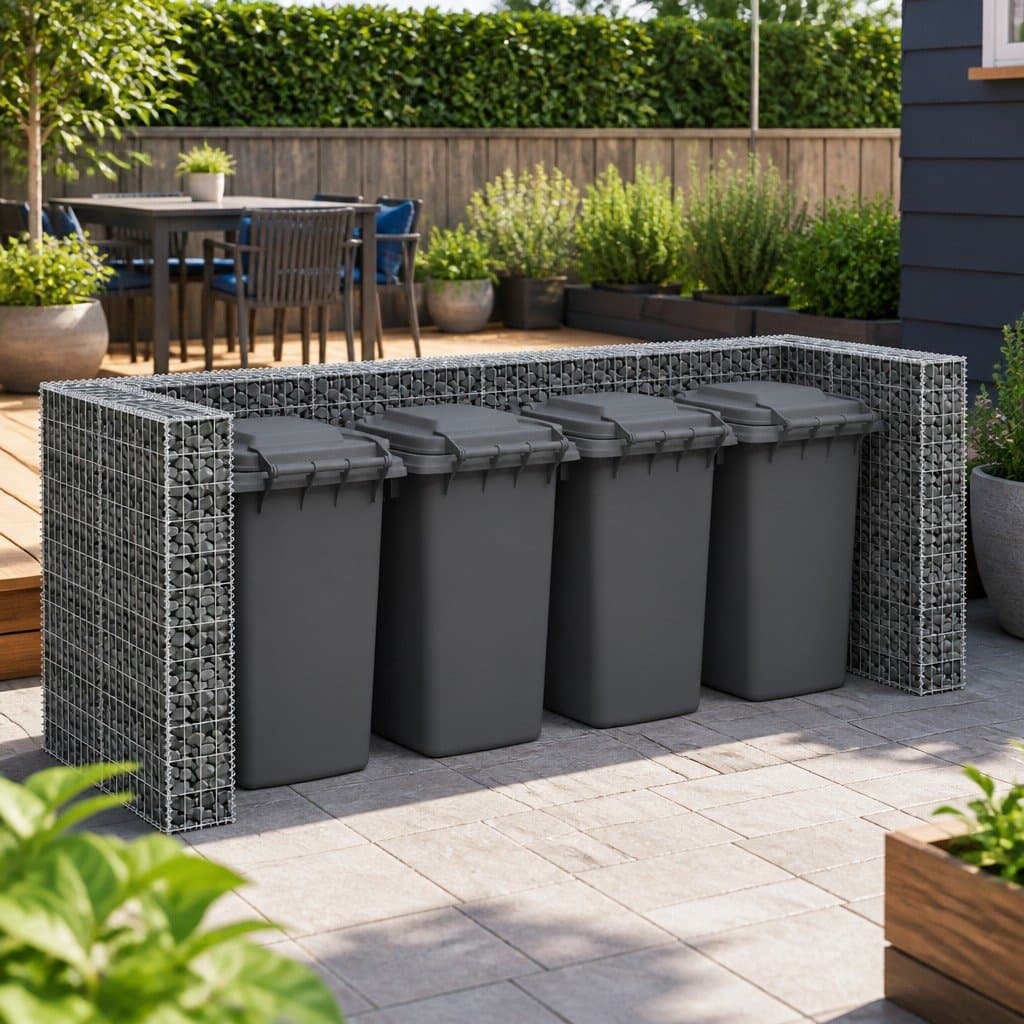 Gabion Wall Enclosure 320x100x120 cm in Silver