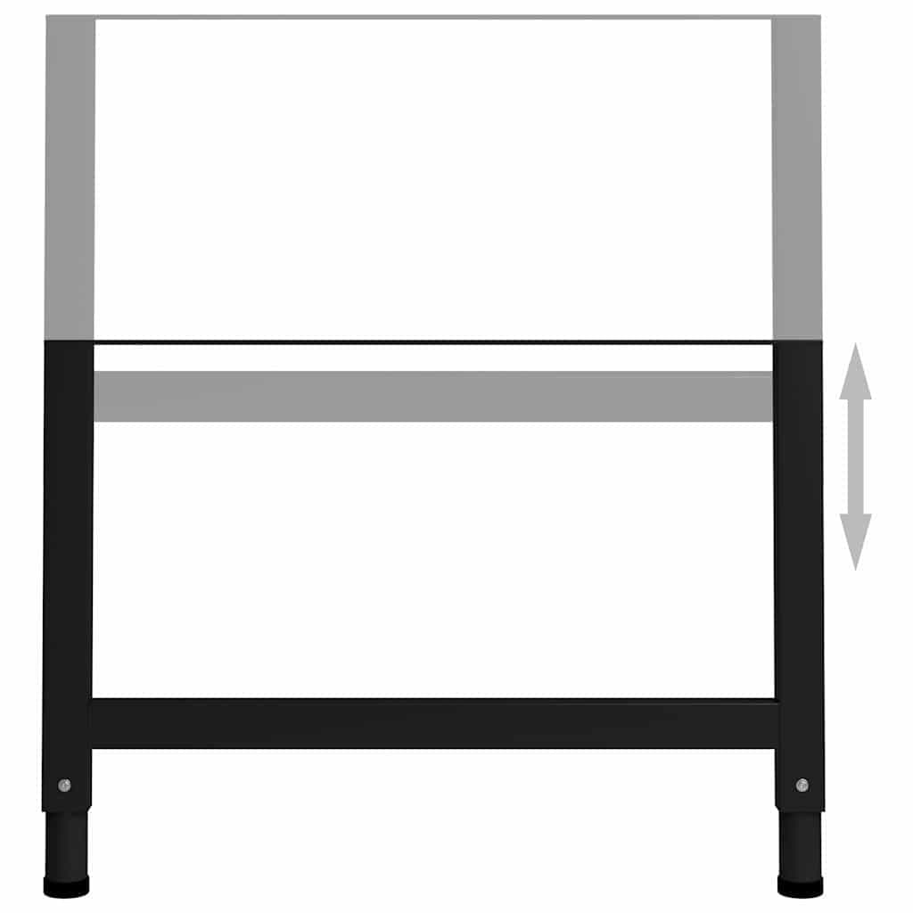 Adjustable Work Bench Frames 2pcs Metal Table Legs Height Adjustable 69-95.5cm