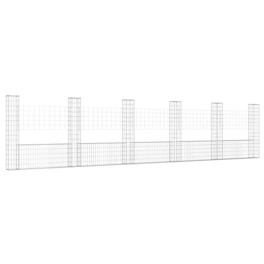U-Shape Gabion Basket with 6 Posts for Fencing
