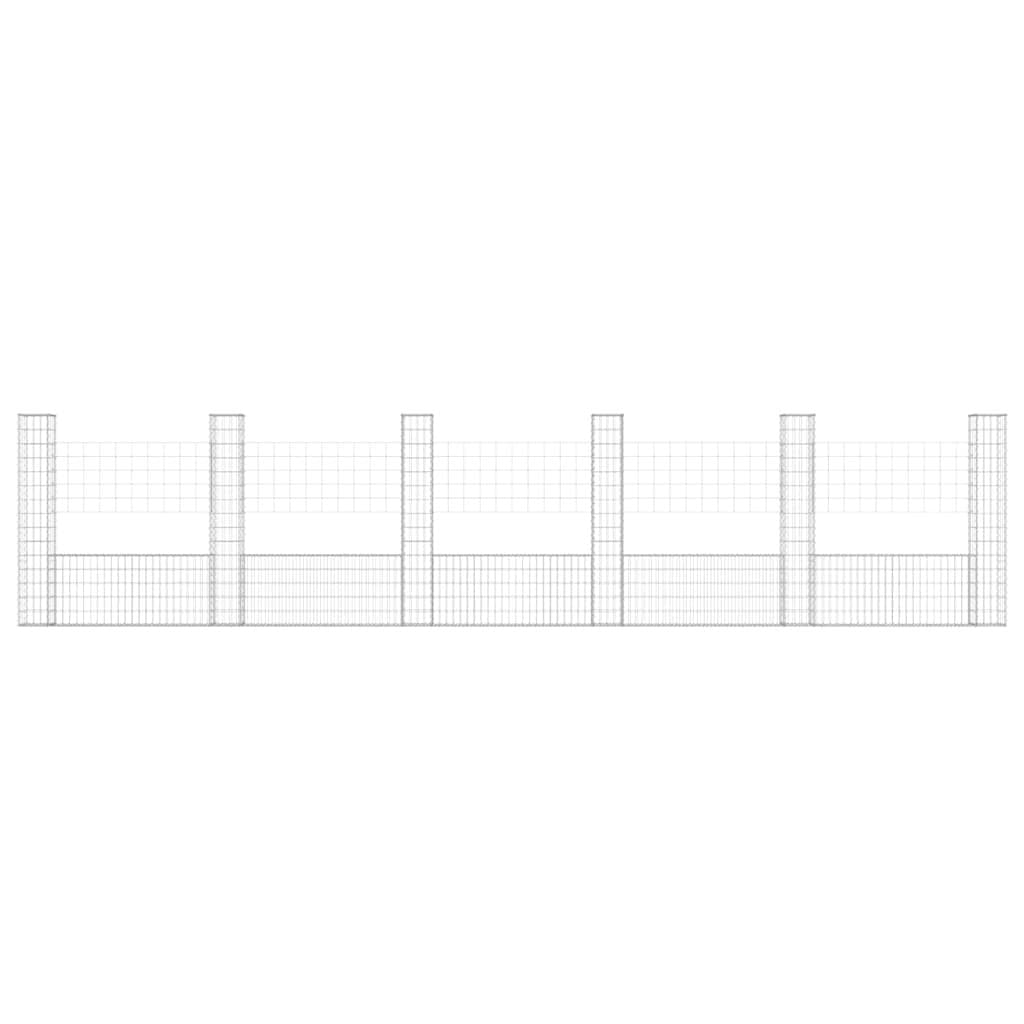 U-Shape Gabion Basket with 6 Posts for Fencing