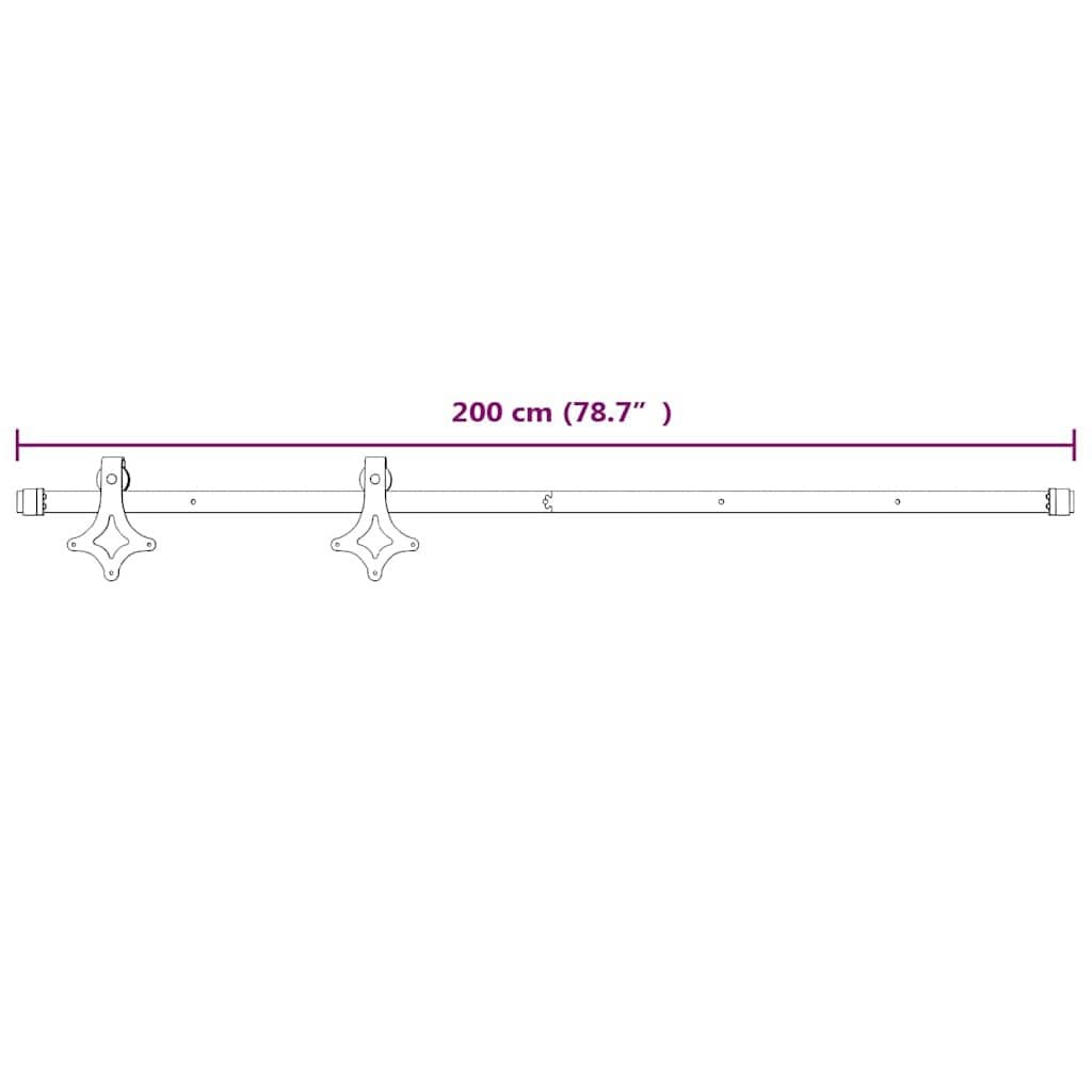 200cm Steel Track Sliding Door Hardware Kit