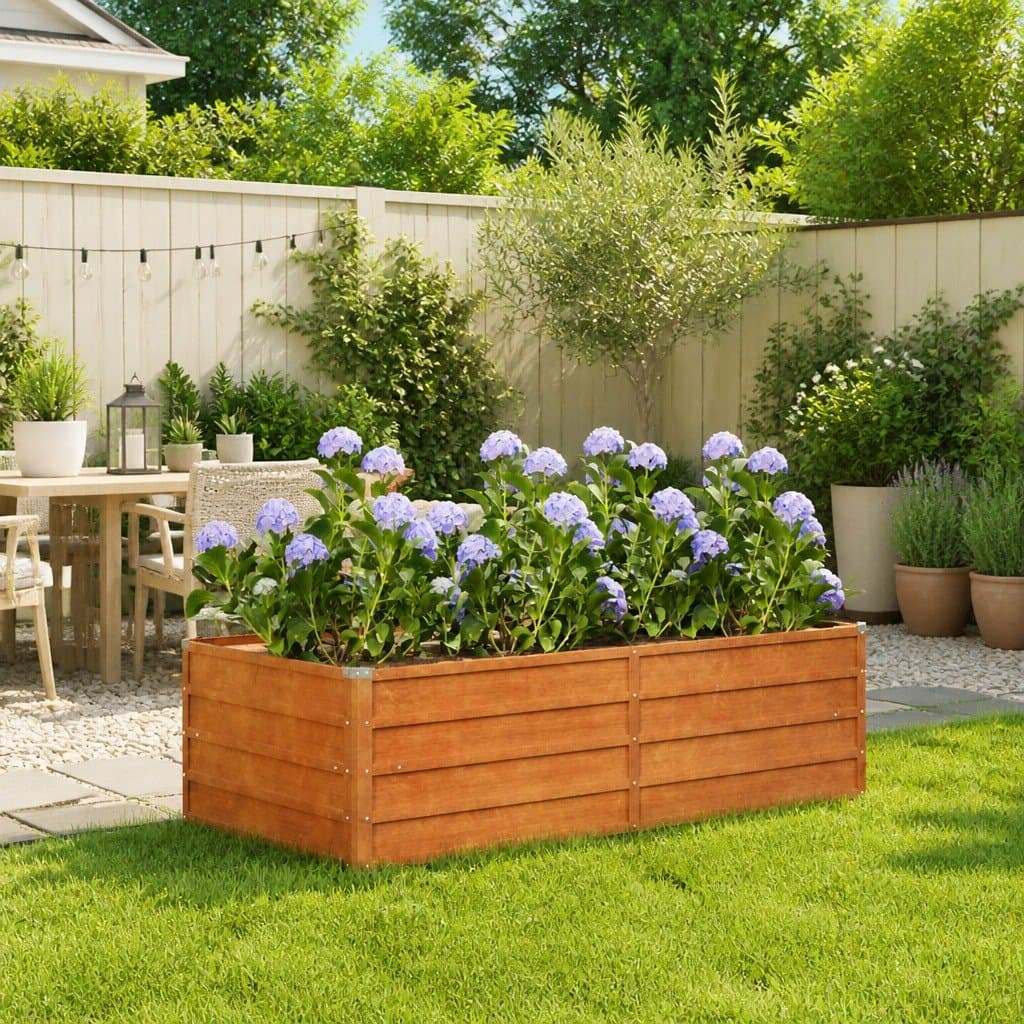 Weathering Steel Raised Bed Planter Box