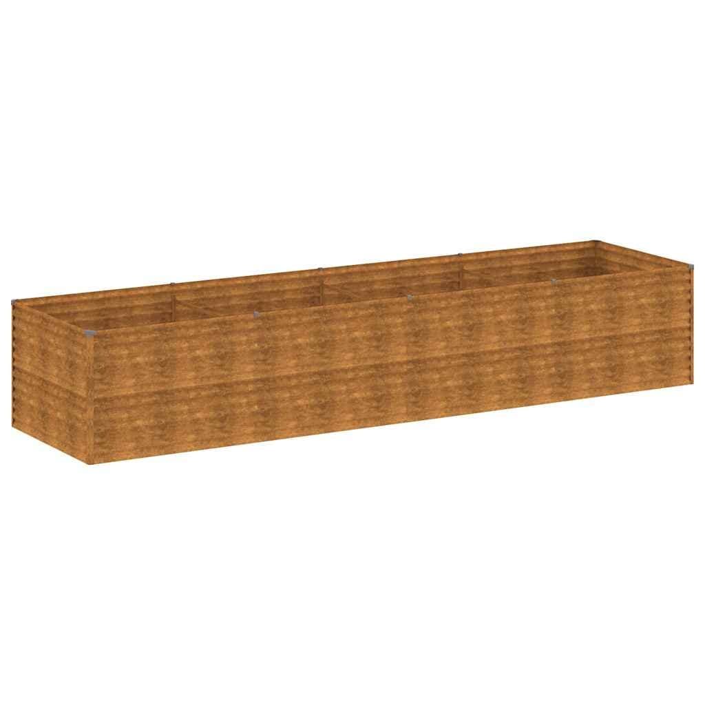 Garden Planter Box Corten Steel Raised Bed Brown 386x100x69cm Outdoor Vegetable Flower