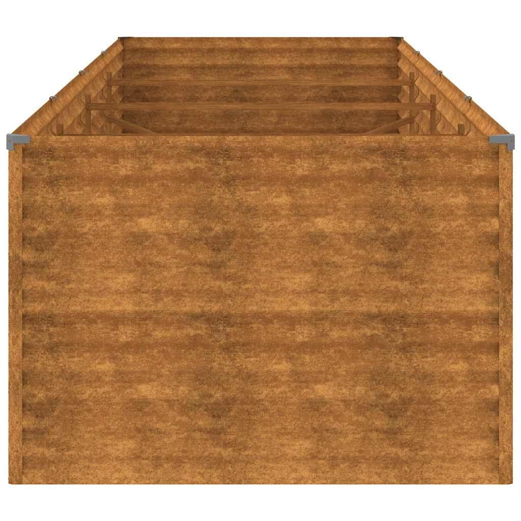 Garden Planter Box Corten Steel Raised Bed Brown 386x100x69cm Outdoor Vegetable Flower