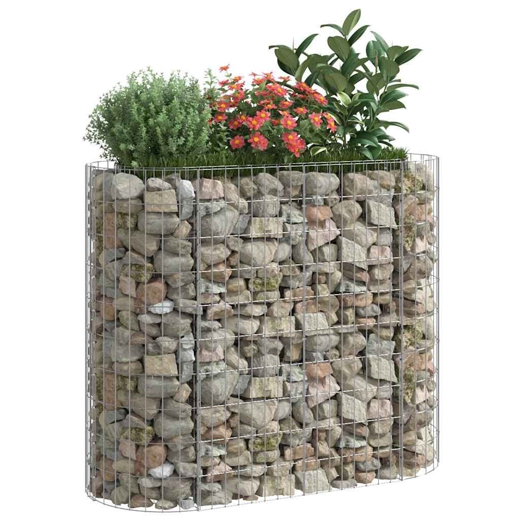 Gabion Raised Bed Planter in Silver