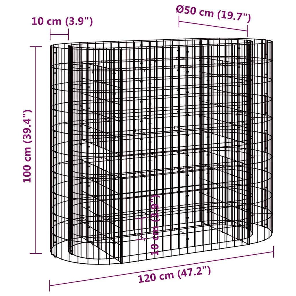 Gabion Raised Bed Planter in Silver