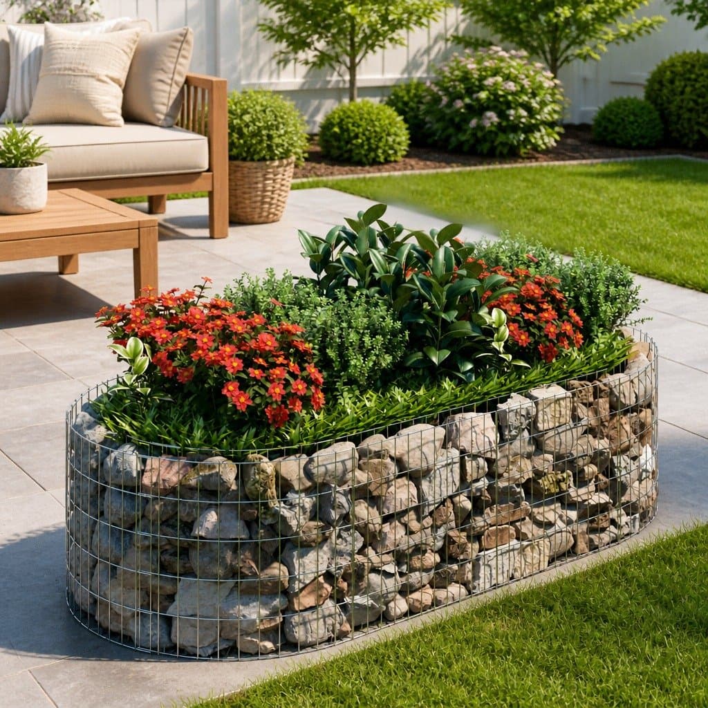 Galvanised Iron Gabion Raised Bed for Garden