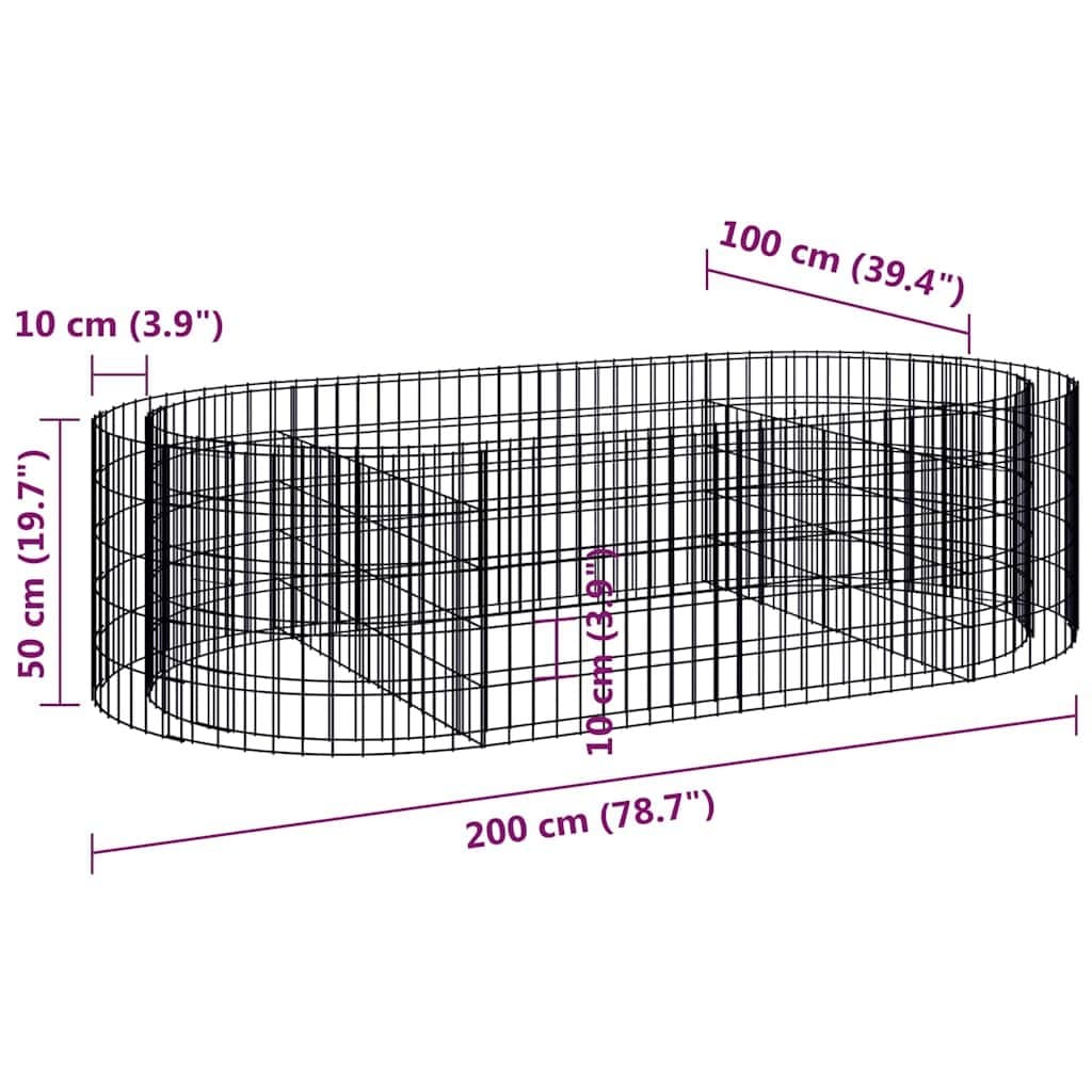 Galvanised Iron Gabion Raised Bed for Garden