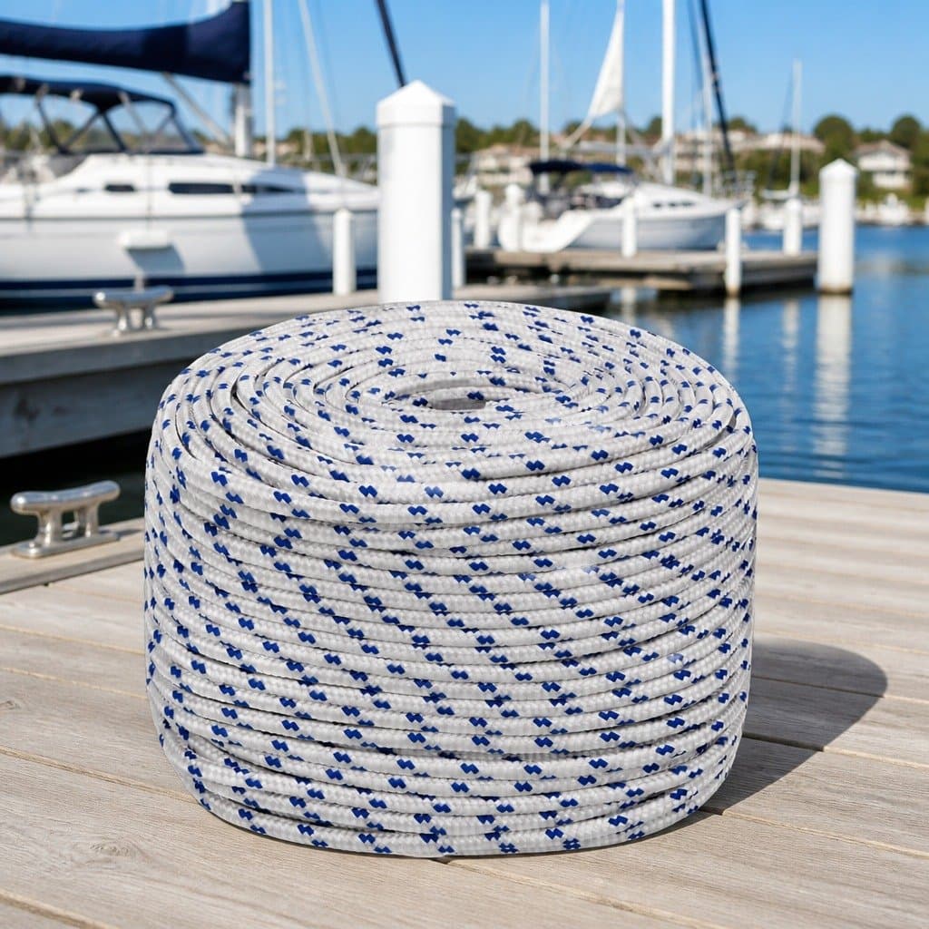 8mm 25m White Braided Polypropylene Boat Rope
