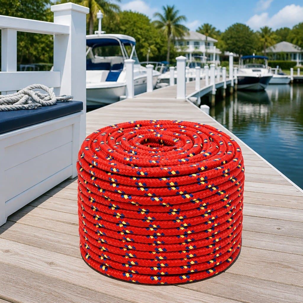 Red Polypropylene Boat Rope 12mm 25m