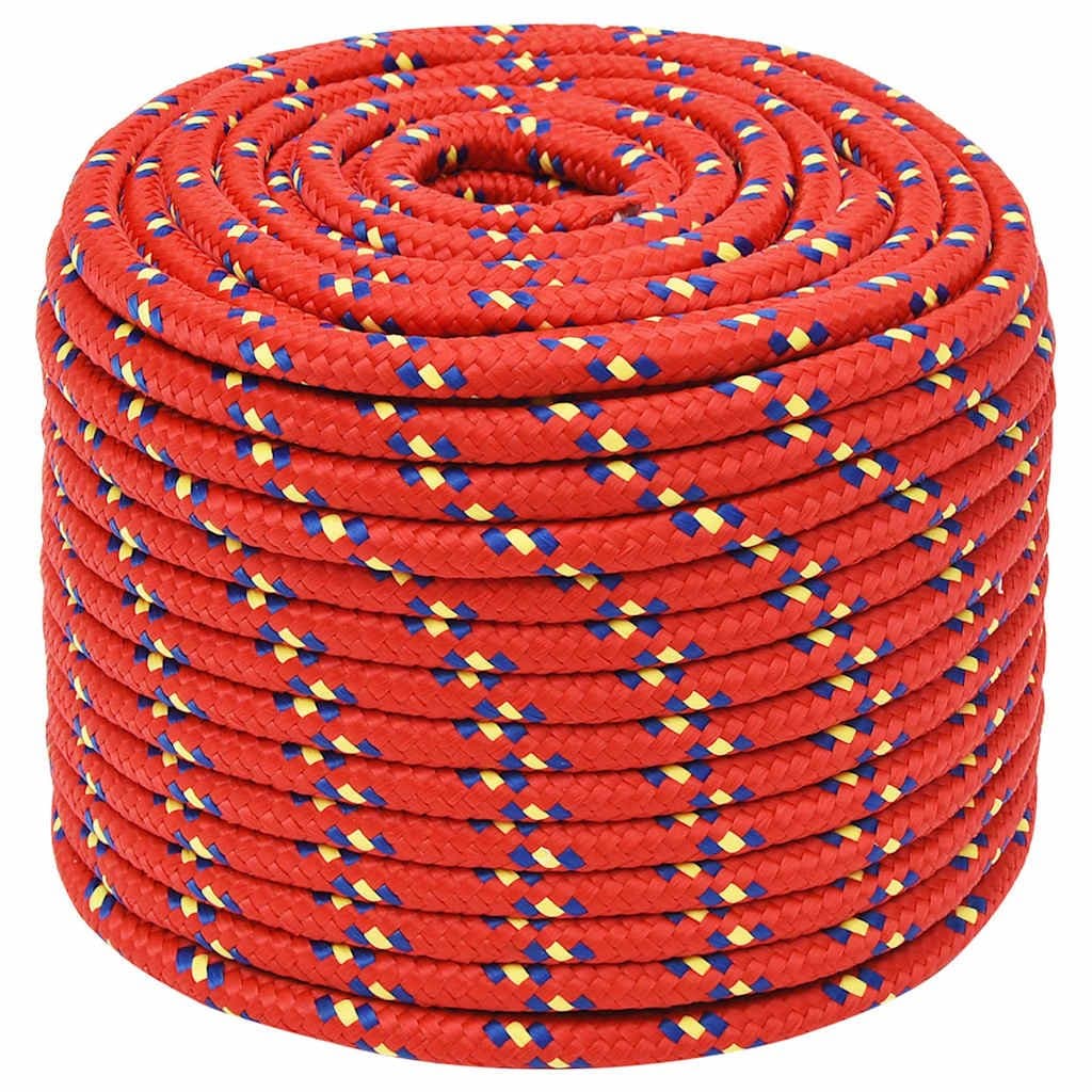 Red Polypropylene Boat Rope 12mm 25m