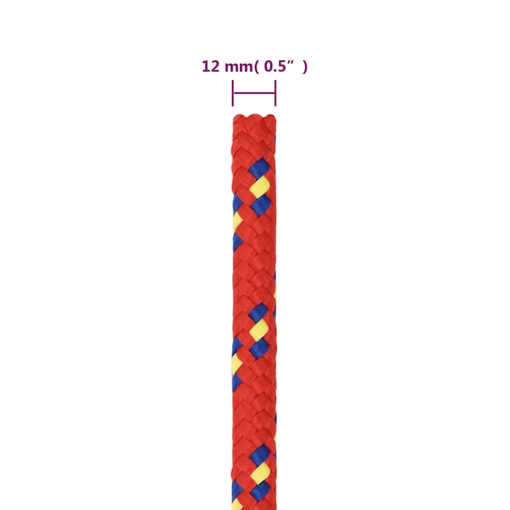 Red Polypropylene Boat Rope 12mm 25m