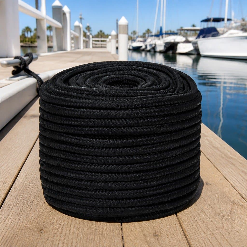 Black Polypropylene Boat Rope 12mm 25m for Marine Use