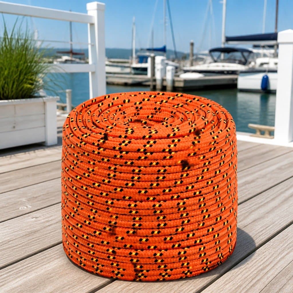 8mm 50m Orange Polypropylene Boat Rope