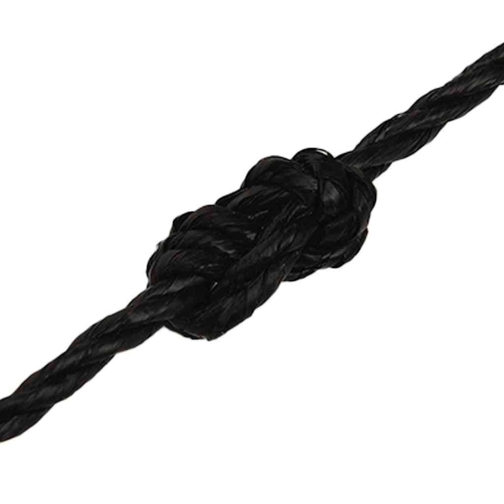 Black Twisted Polypropylene Work Rope 8mm 50m