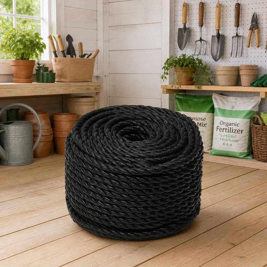 10mm 25m Black Twisted Polypropylene Work Rope