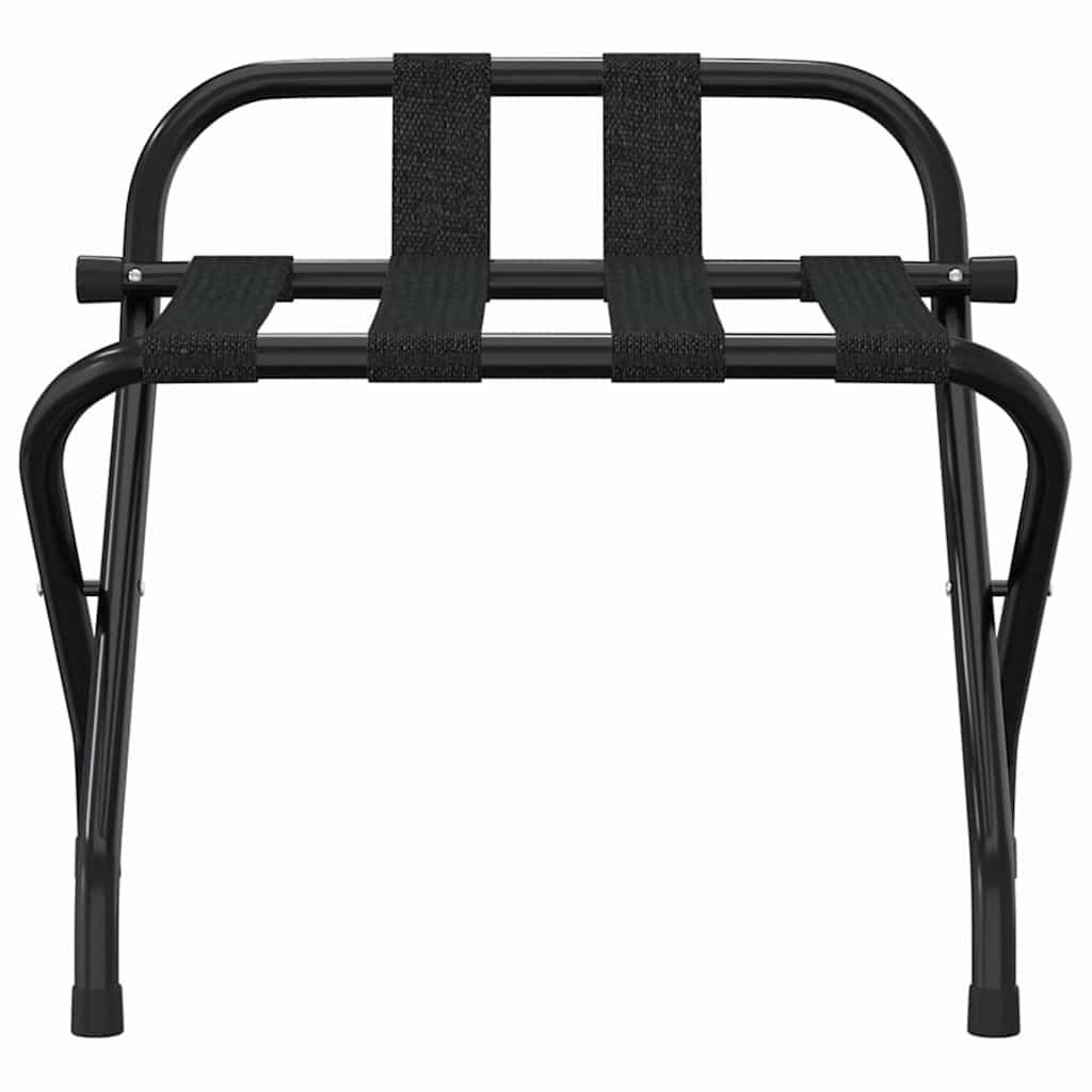 Black Luggage Rack with Backrest for Hotels