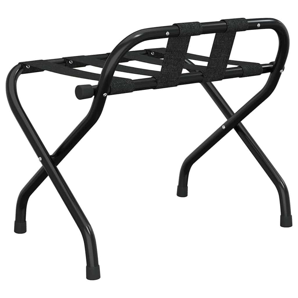 Black Luggage Rack with Backrest for Hotels