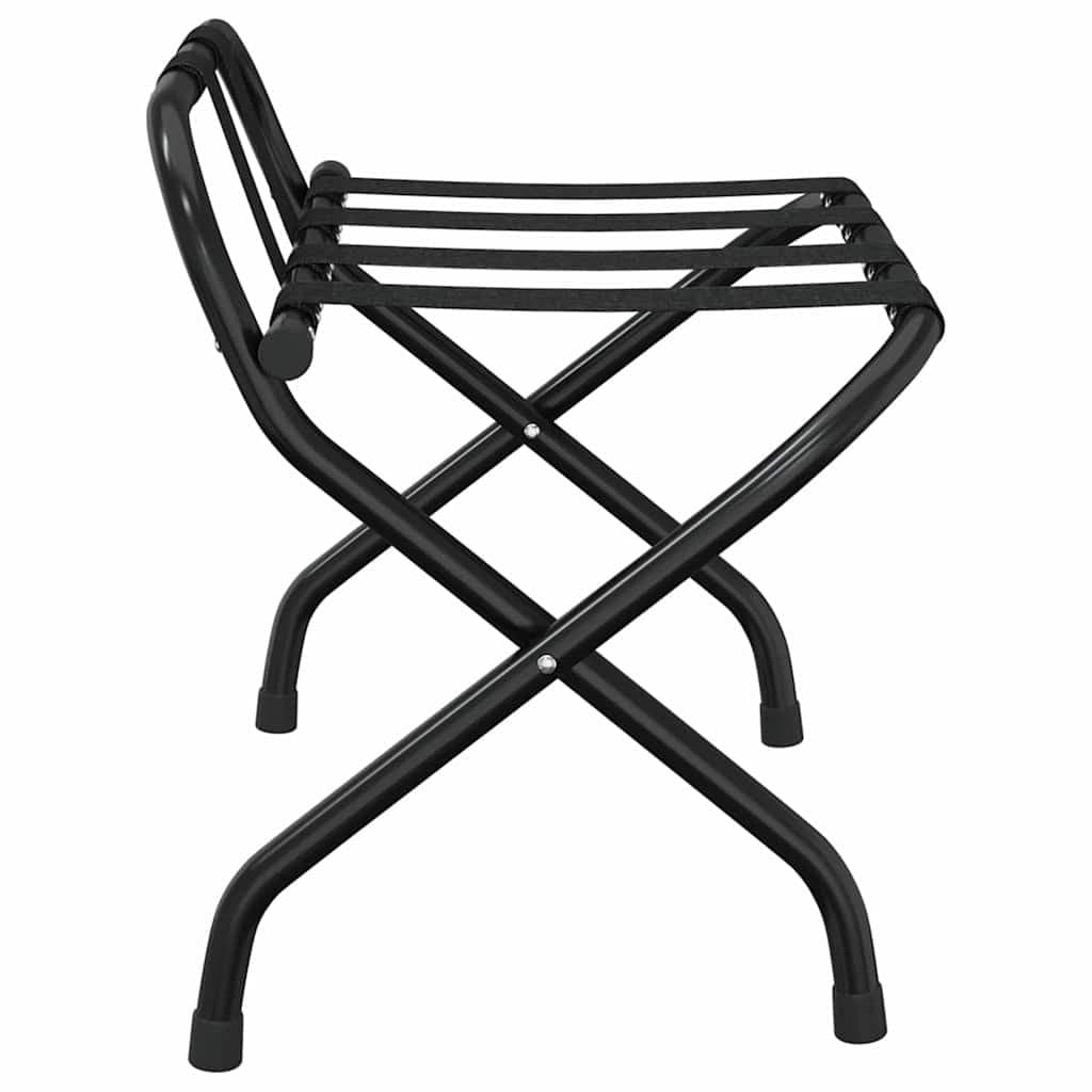 Black Luggage Rack with Backrest for Hotels