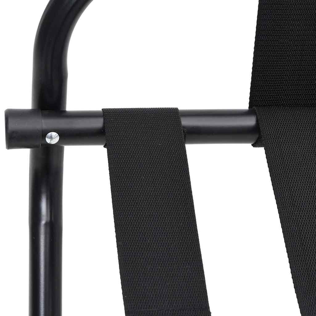 Black Luggage Rack with Backrest for Hotels