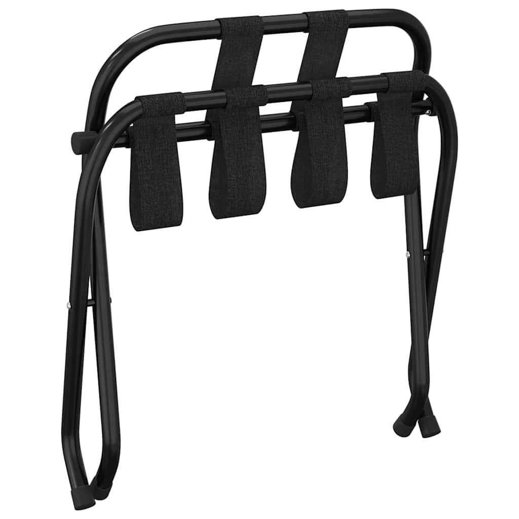 Black Luggage Rack with Backrest for Hotels