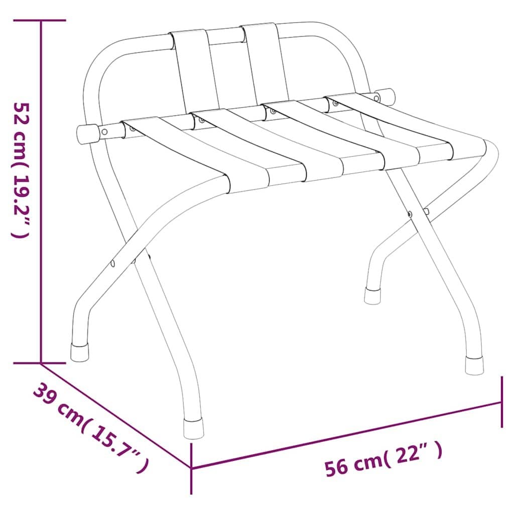 Black Luggage Rack with Backrest for Hotels