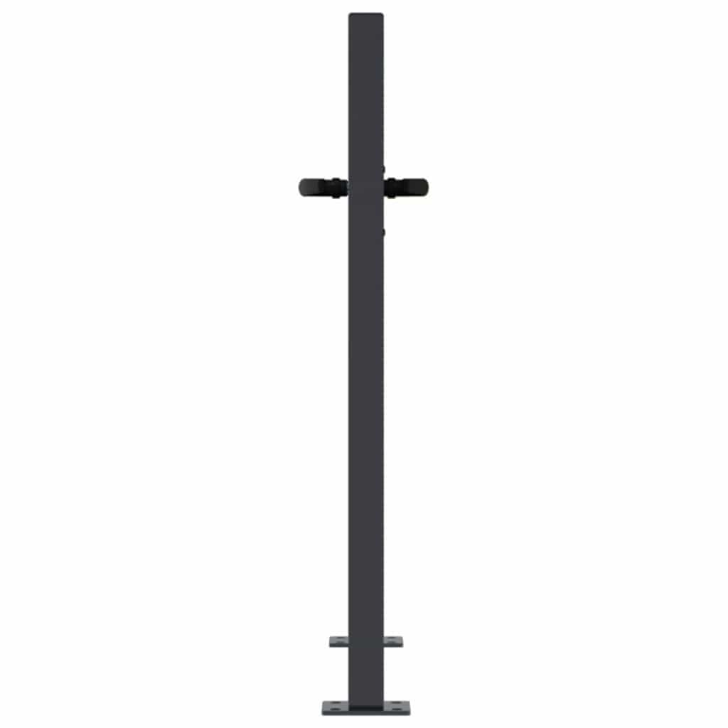 Garden Gate Anthracite 100x75 cm Steel Laser-Cut Design Outdoor Fencing Entrance