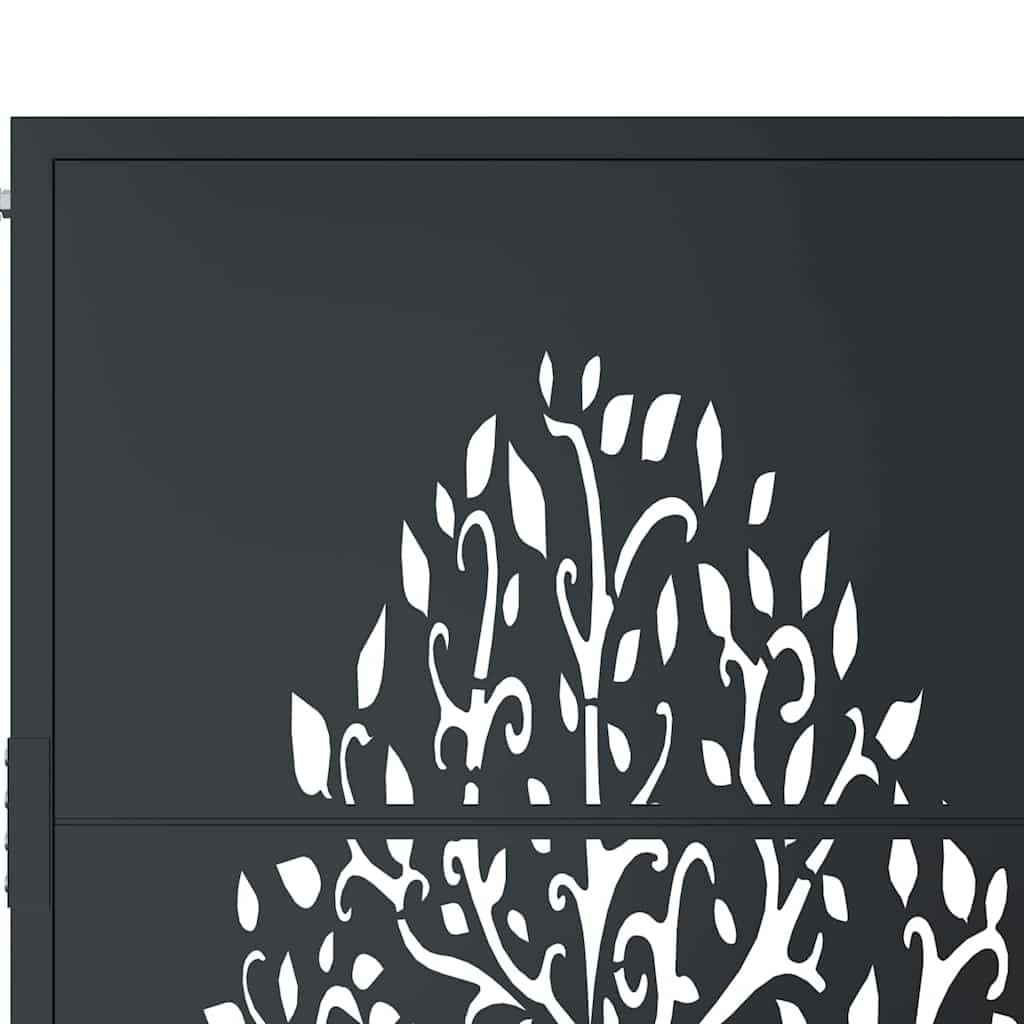 Garden Gate Anthracite 100x75 cm Steel Laser-Cut Design Outdoor Fencing Entrance