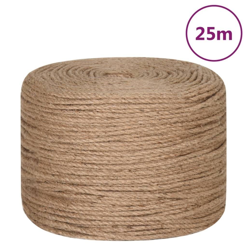 25 Metre Natural Jute Rope, 6mm Thick