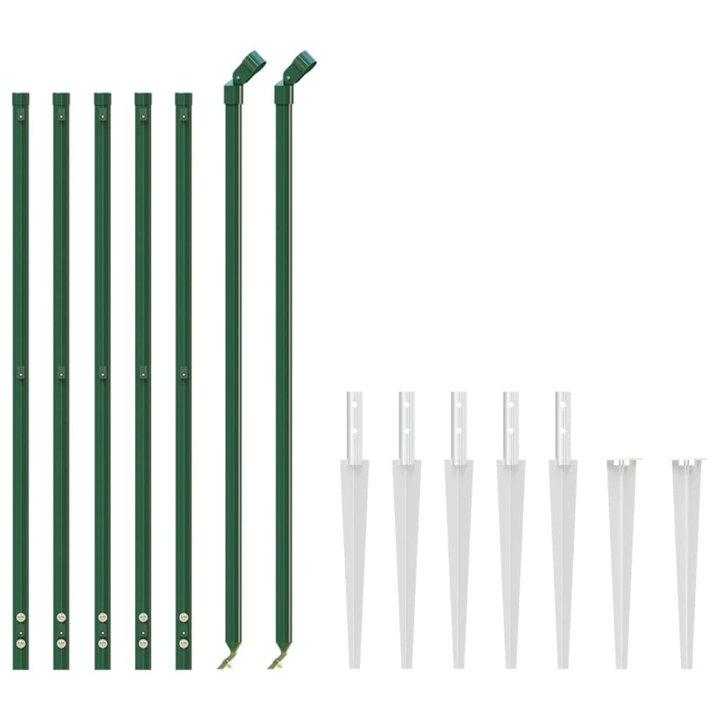 Green Chain Link Fence Panel 0.8x10m with Anchors