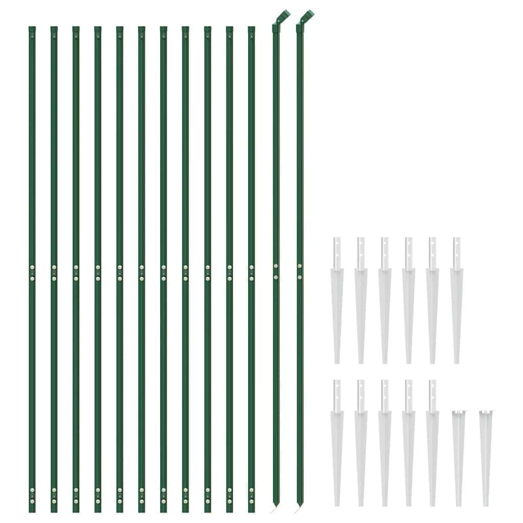 Green Chain Link Fence 1.6x25m with Spike Anchors