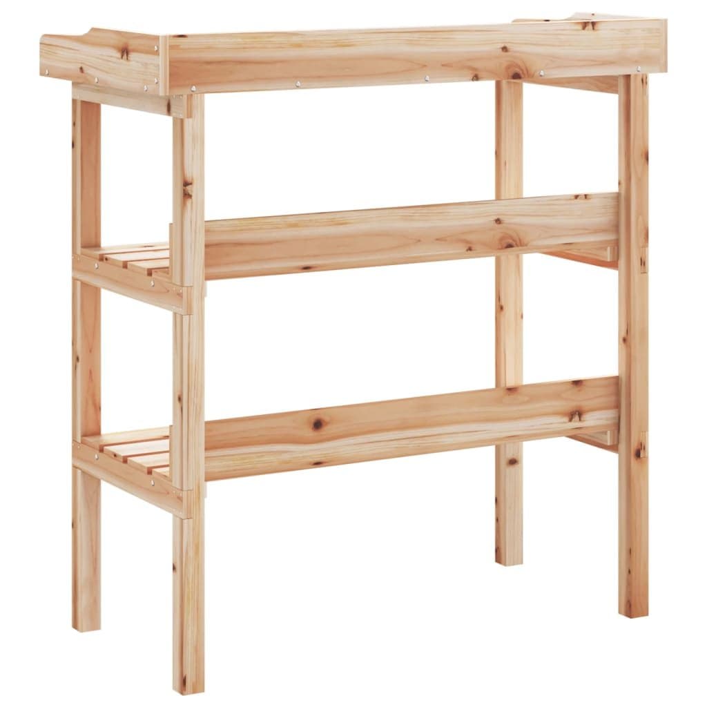 Plant Stand Table with 2 Shelves Potting Bench Garden Worktop Storage Display