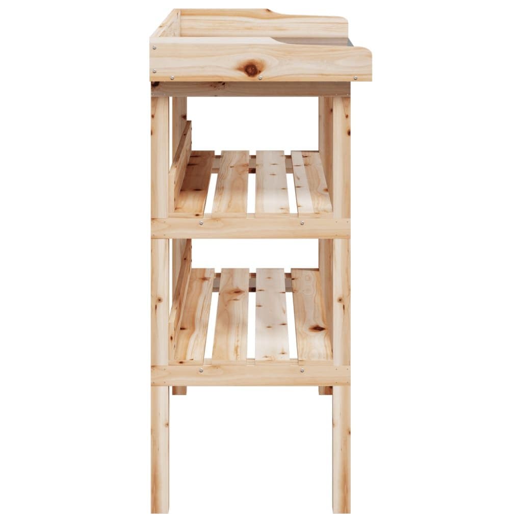 Plant Stand Table with 2 Shelves Potting Bench Garden Worktop Storage Display