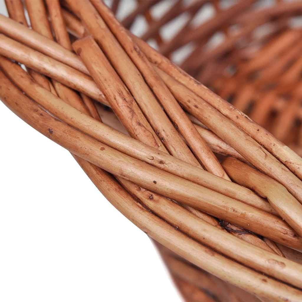 Brown Willow Woven Dog Basket Pet Bed 50cm