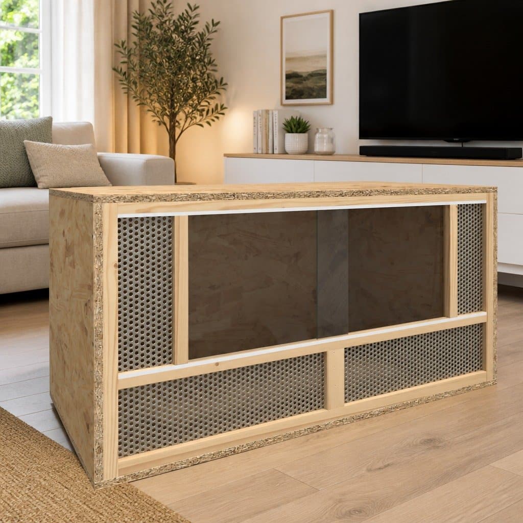 Small Animal Terrarium Reptile Habitat Engineered Wood 80x40x40cm Glass