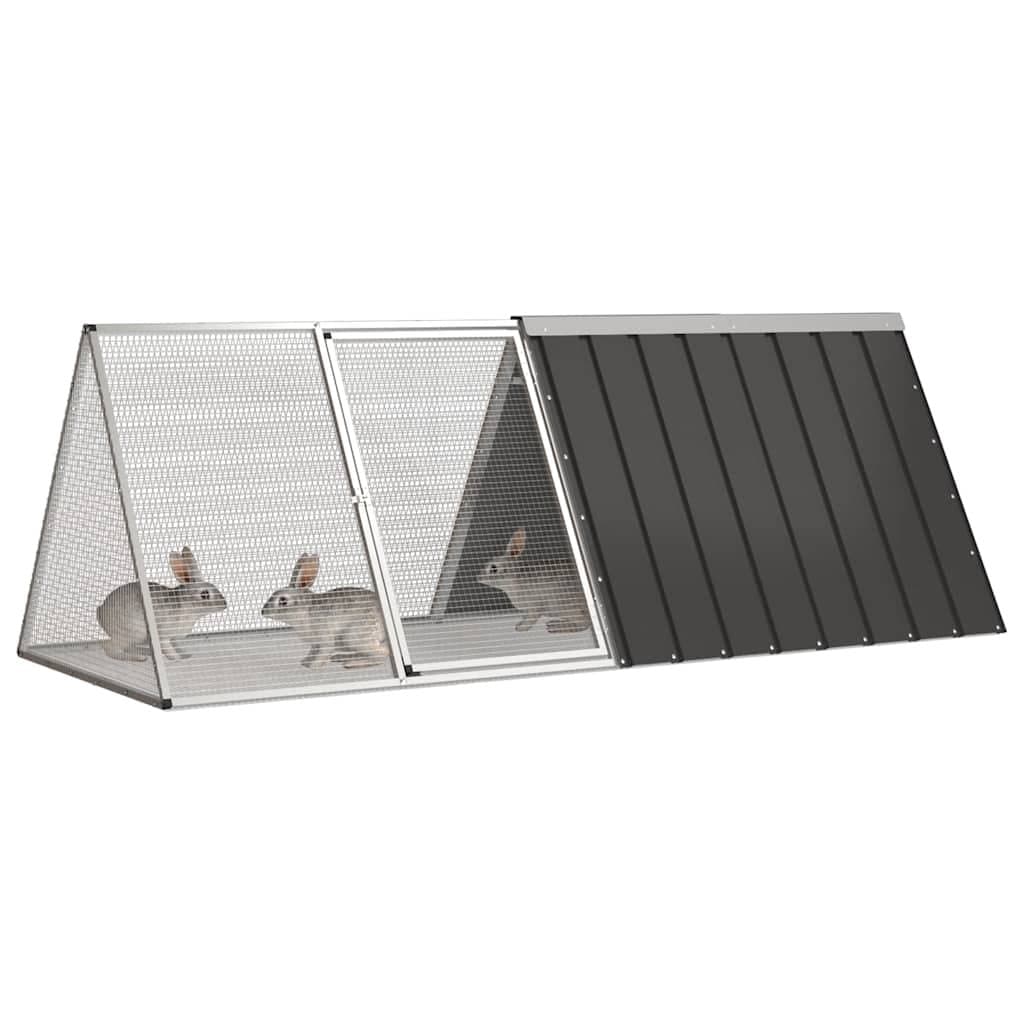 Anthracite Galvanised Steel Rabbit Cage Hutch